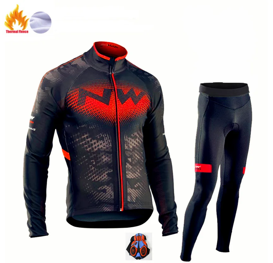 Fleece long sleeve NW Зима Джерси с длинным рукавом пушистый хлопок Джерси флис набор Майо Зима Джерси теплый - Цвет: Fleece long sleeve