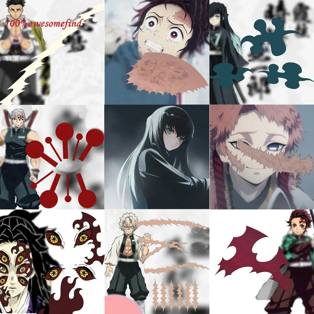 Временная переводная татуировка-наклейка Kimetsu no Yaiba для косплея на Рождество Tokitou
