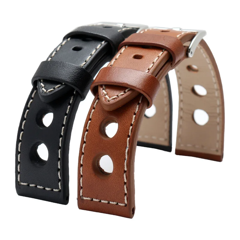 

Genuine Leather Watchband for Galaxy Watch Strap 20mm 22mm 24mm Watch Band Tissote Timex Omega Wrist Bracelets