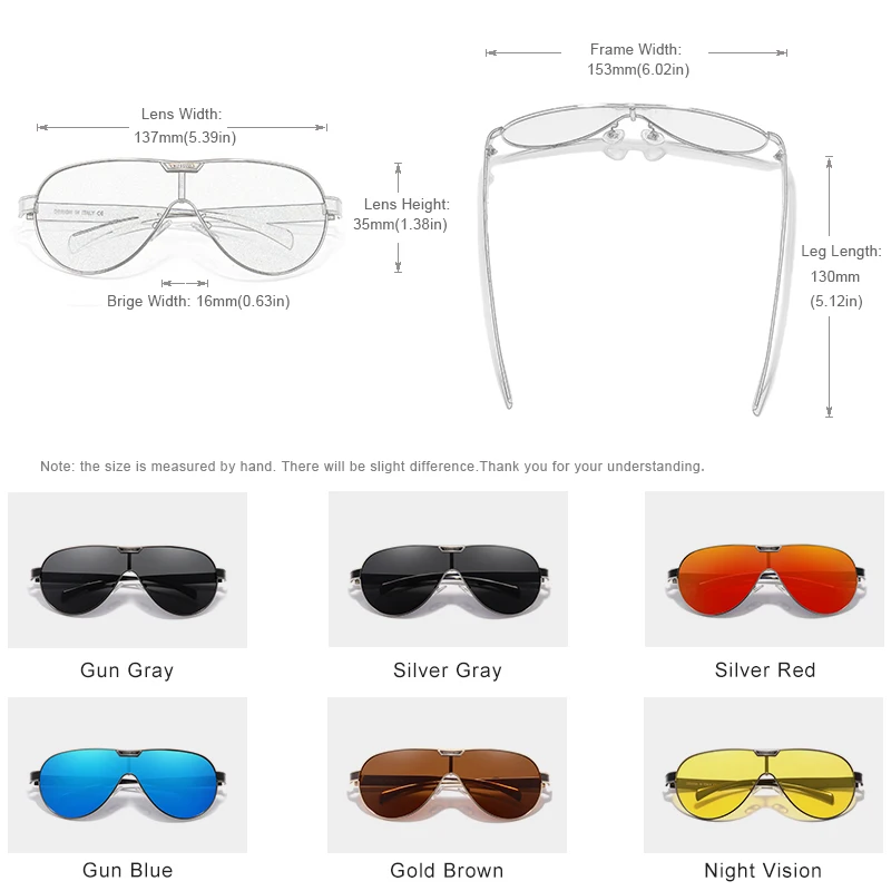 KINGSEVEN New Oversized Sunglasses Men And Women Polarized Mirror Lens Goggles UV Protection Men's Glasses Stainless_voghion.com