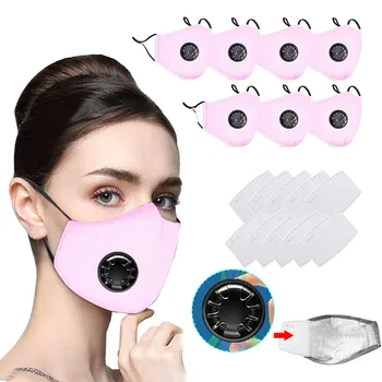 

7PCS Mouth Mask + 10PCS Gasket Multicolor Unisex Cotton Face Anime Mask For Cycling Camp Anti-stof Veilig Ademend Face Mask