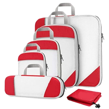 

Travel Portable Compression Storage Bag 6-Piece Waterproof Clothing Underwear Finishing Bag Compressible Double Zipper Storage O