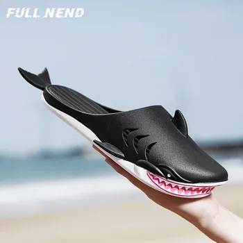 Zapatillas de verano para niños y adultos, chanclas antideslizantes con forma de tiburón suave para la playa, para exteriores 1