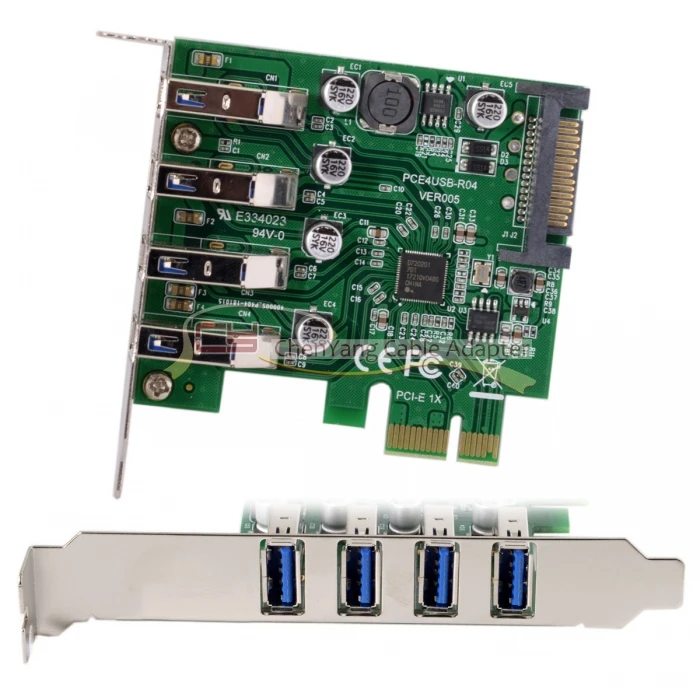Низкопрофильный 4 порта PCI-E к USB 3,0 концентратор PCI Express адаптер карты расширения 5 Гбит/с для материнской платы