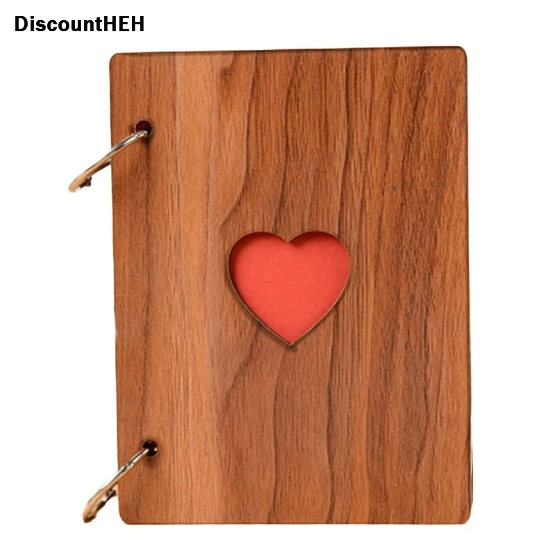 

6'' Mini Cute Black Sheet Wooden DIY Handmade Love Theme Kids Scrapbook Photo Album Stationery Set for kids