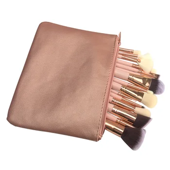 

15pcs Reusable Durable Soft Professional Eyeliner Cosmetics With Case Face Foundation Easy Clean Makeup Brush Set Wooden Handle