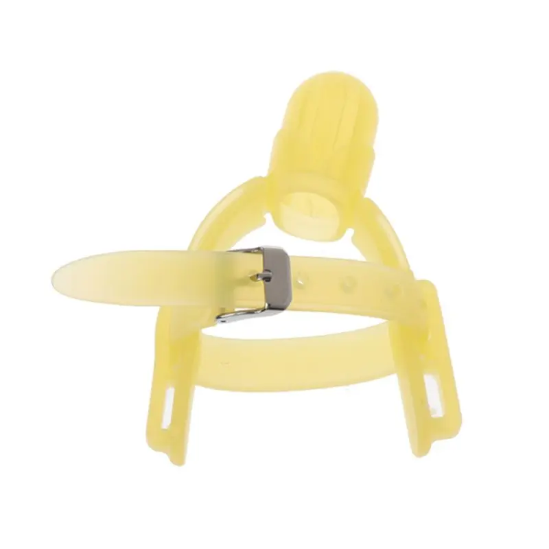 2 цвета нетоксичные силиконовые вашего ребенка от ударов защита для пальцев стоп с накатанной головкой сосать браслет на запястье - Цвет: Yellow