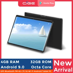 Tablette PC Android 9.0 de 10 pouces, Octa Core, 4 go de RAM, 32 go de ROM, 4G LTE, téléphone portable, Dual 2.4G 5G Wifi 10.1, pour enfants, 10.1 