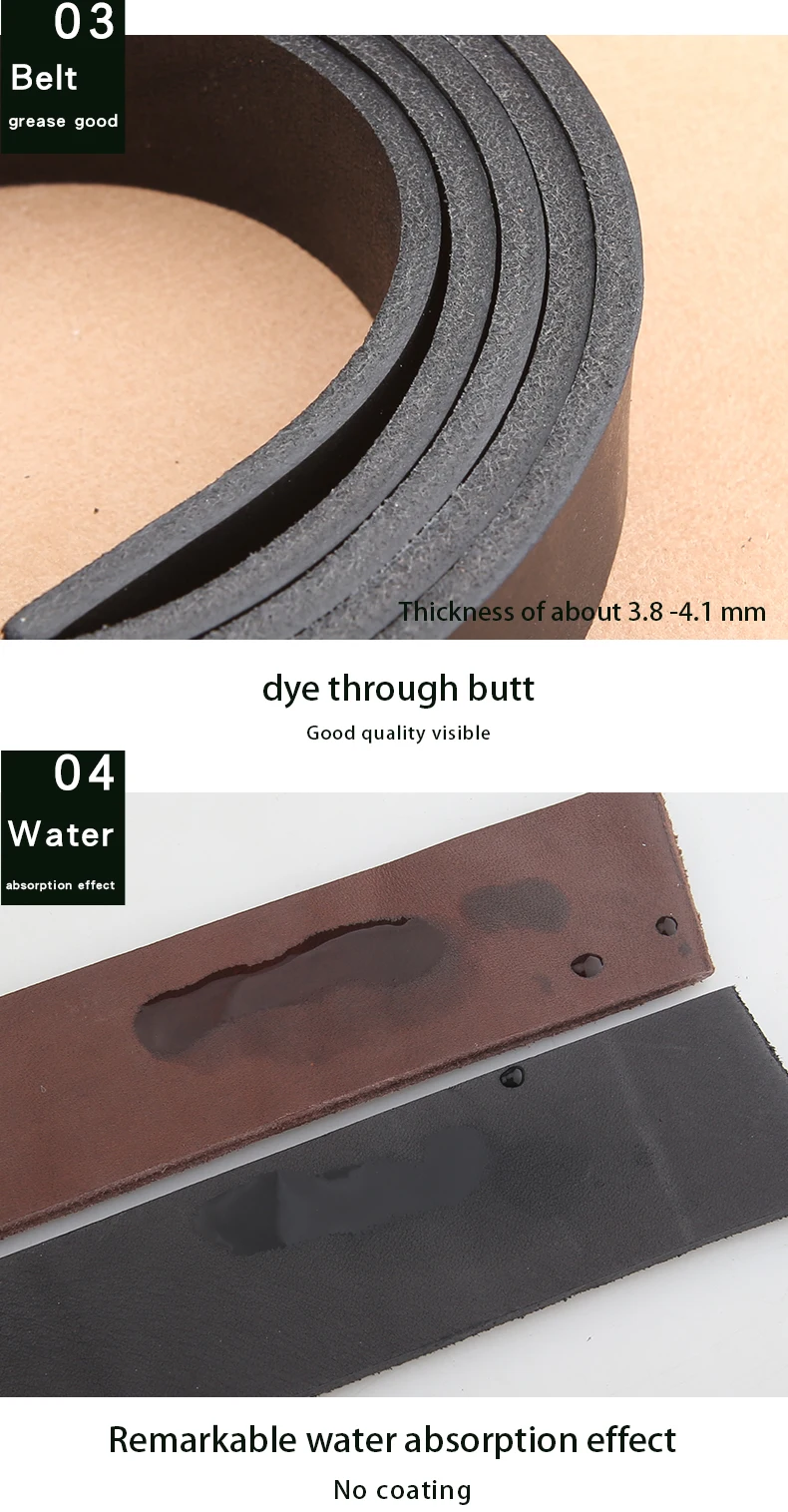 39mm Genuine Leather High Quality Belts For Men Jeans Cowskin Casual Belts Cowboy Waistband Solid Brass Pin Belt Buckle