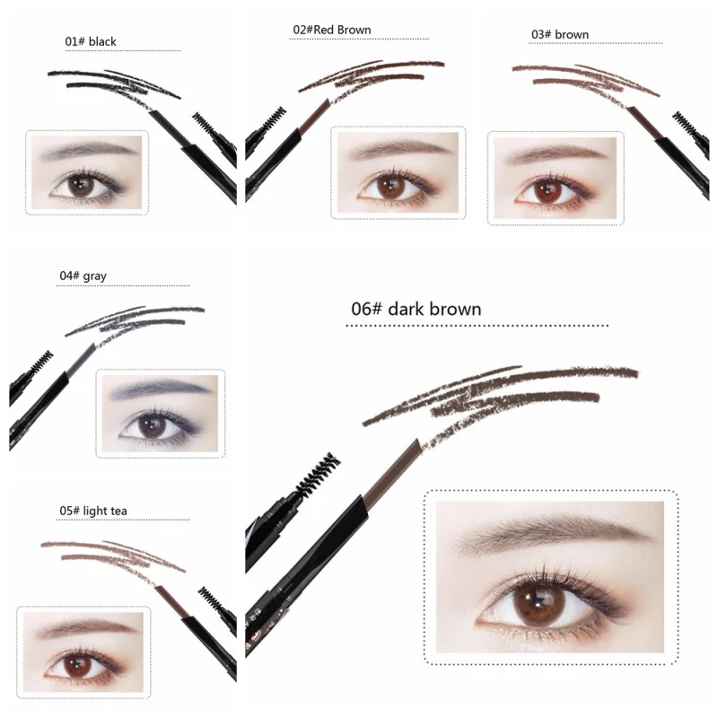 Double-end Eyebrow Pencil Waterproof Smudge-proof Easy To Use Eyebrow Pen Cosmetic