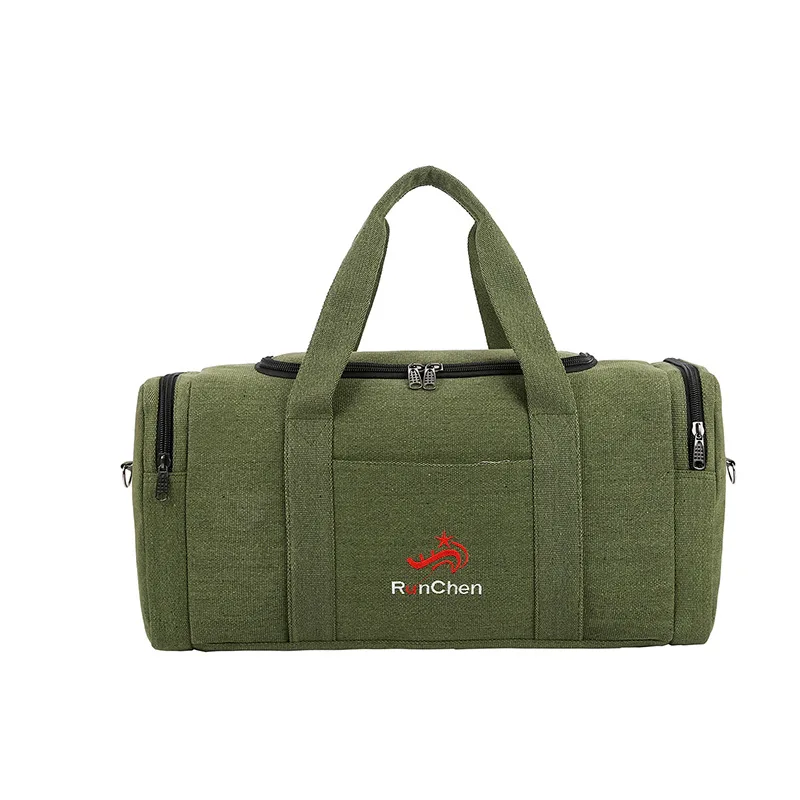 

Large Capacity Canvas Cowhide Hand Shoulder Men's Bag Luggage Travel Shoulder Bag Luggage Bag Thick Travel Bag