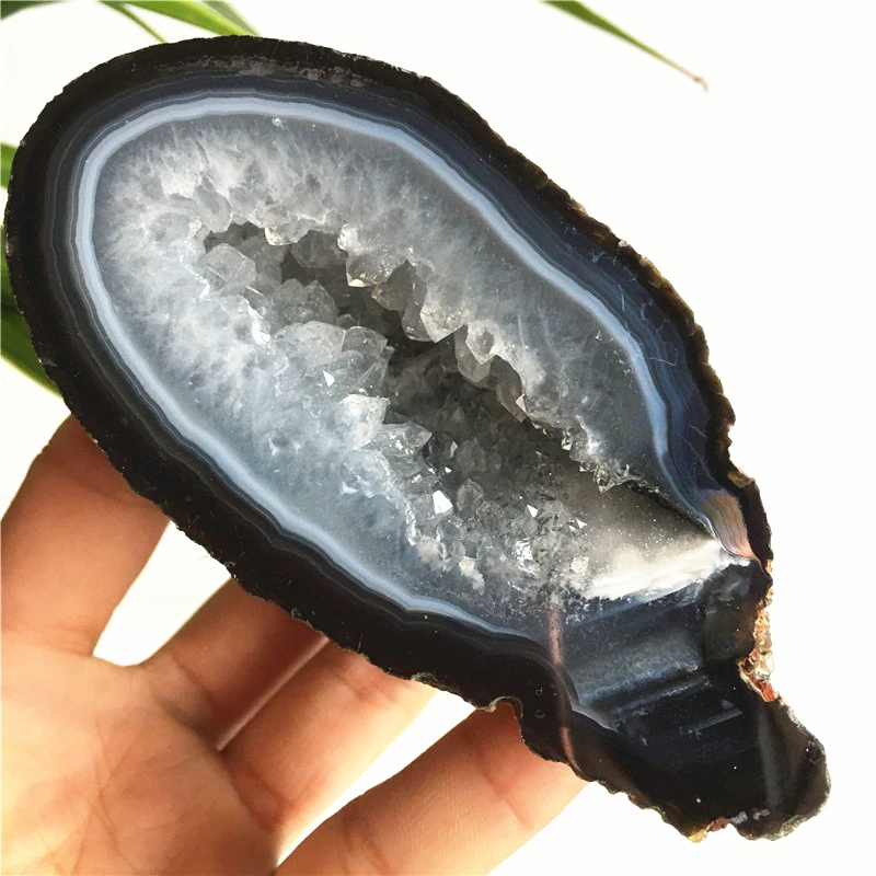 Натуральный агат геодезический кварц кристалл кластера минералов рейки