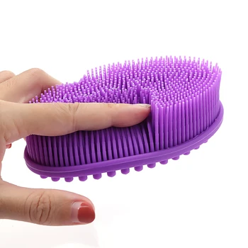 

Baby Bath Brush Soft Silicone Exfoliating Shampoo Brush Back Massage Shower Scrubber Body Massage Brush