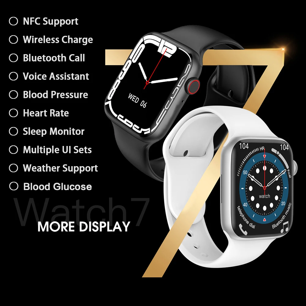 2021 Смарт-часы 7-го поколения HW57 NFC голосовой помощник Беспроводная зарядка Bluetooth