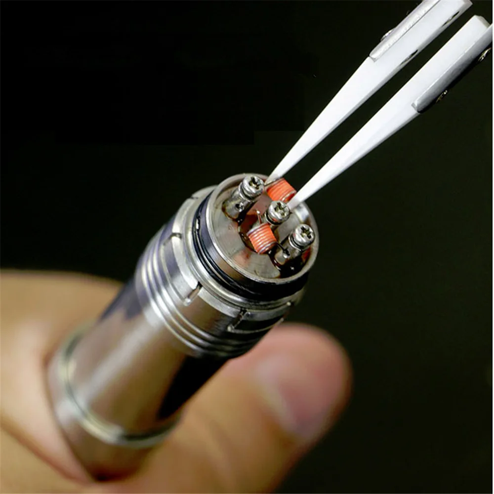 NICEYARD Precision Ceramic Tips Tweezers Anti-static Straight Aimed Tweezers Stainless Steel Handle High Temperature Resistant