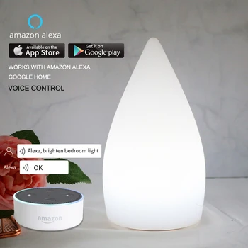 

wi-fi smart table lamp mp app control 10-color led night light wedding xmas party atmosphere lamps works with alexa google home