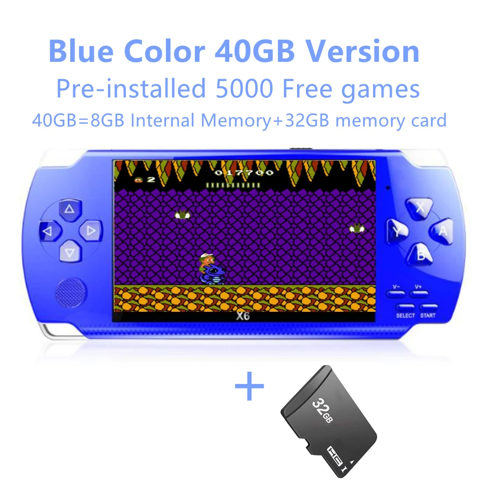 Free Ship handheld game console 8GB 40GB Memory portable video game built in thousands free games better than sega tetris nes 