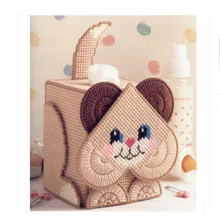 3D объемная вышивка мозаика комплект коробка для салфеток комплект плотная шерстяная вышивка коробка для салфеток милый котенок DIY гостиная