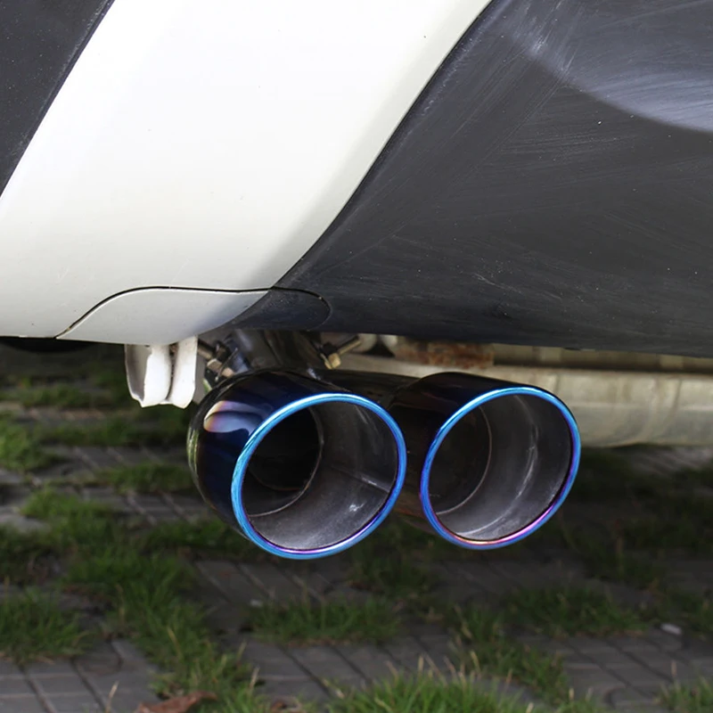 

Universal 63mm Colorful Stainless Steel Rear Dual Tail Exhaust Pipe Muffler P1