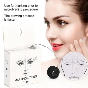 

10M Eyebrow Mark Line For Beginners Microblading Mapping Marker Eyebrow Pre-Inked String Disposable Thread K7L6