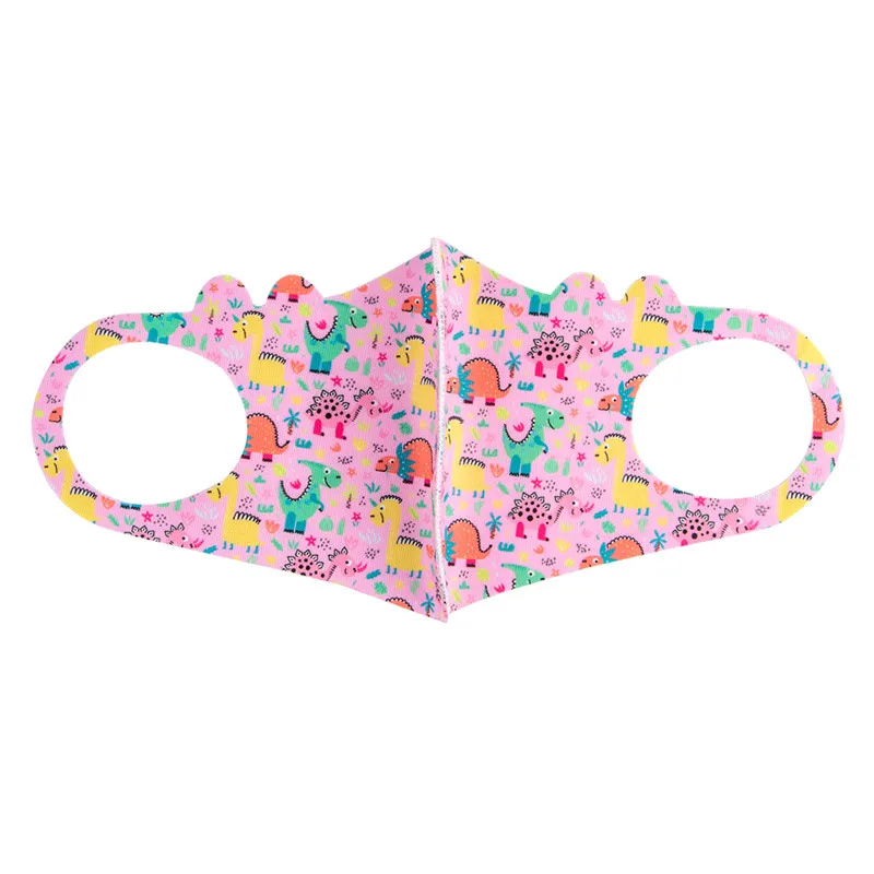 Cute Dinosaur Kids Print Masks Ice Silk Children Reusable Washable Mouth Masks Personal Protection PM2.5 Face Masks Summer 4