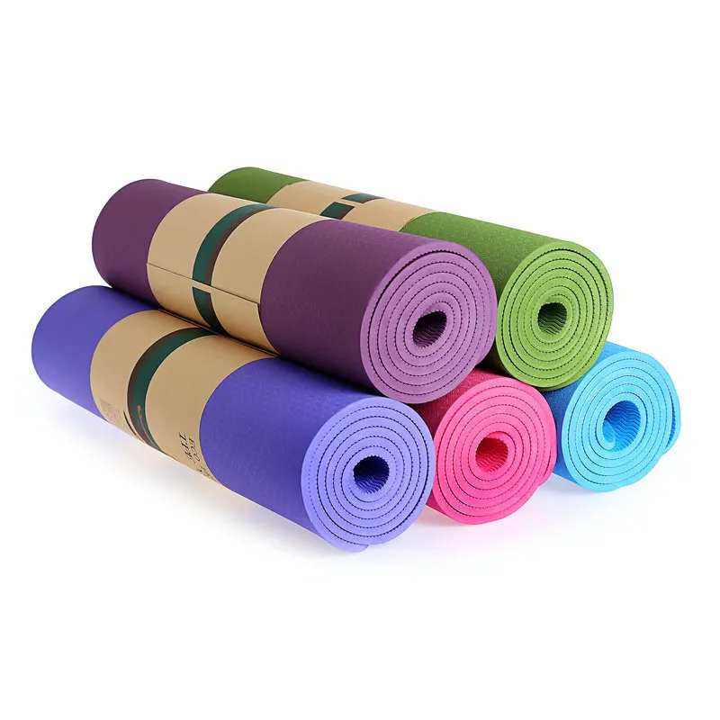 Monochrome 8mm Non Slip Standard Sized 183*61 Portable TPE Yoga Mat