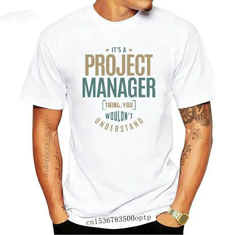Новинка Футболка Project Manager для мужчин дропшиппинг летняя хлопковая футболка с