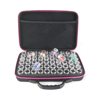 

60 Bottles Diamond Painting Beads EVA Travel Tool Shockproof Hand Bag Portable Storage Box Drill Embroidery Zipper Design