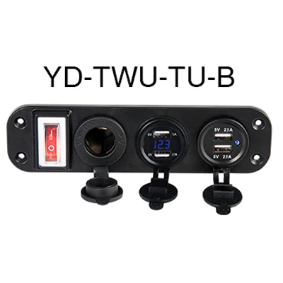 12 В usb зарядное устройство Лодка 12 В USB Автомобильное зарядное устройство 12 в панель Быстрый телефон usb Автомобильное зарядное устройство с вкл/выкл 5 в 4.2A разъем прикуривателя автомобиля - Название цвета: YD-TWU-TU-KG-B