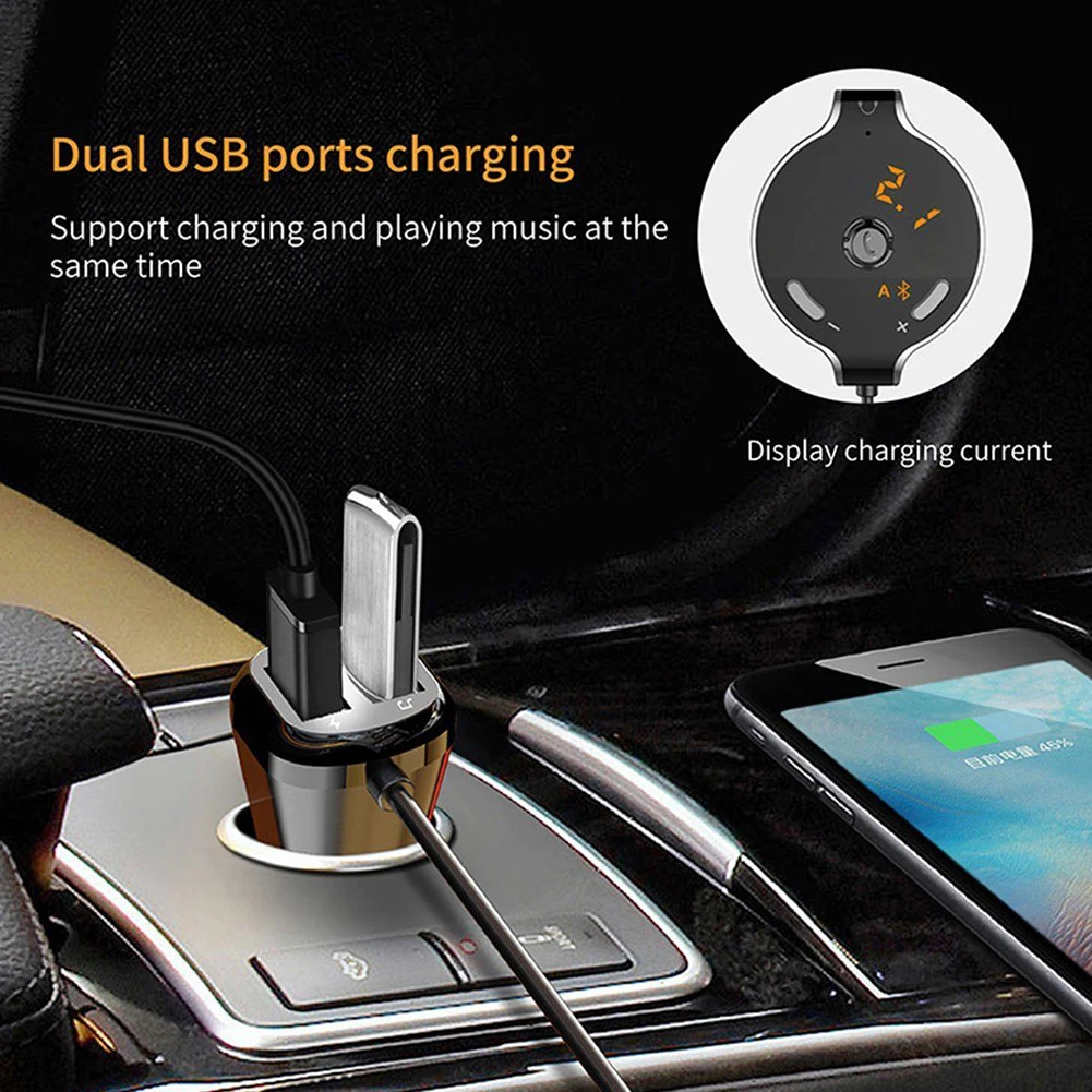 Зарядное устройство беспроводной многофункциональный USB Bluetooth автомобильные принадлежности MP3-плеер fm-передатчик громкой связи универсальная музыка
