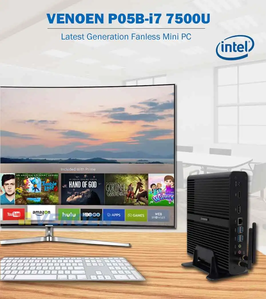 Горячая Распродажа Мини ПК Core i7 7500U Intel NUC Настольный 6th Gen i7 6500U HTPC WIFI HDMI DP Linux, Windows 10 Pro HTPC USFF