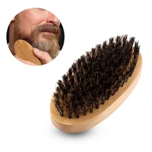Men Shaving Brush Oval Wood Handle Military Shaver Brushes Makeup Mustache Beard Grooming Comb Brush Barber Facial Cleaning Tool