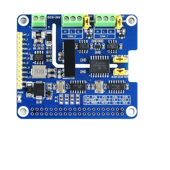 

2 Channel Isolated CAN Bus Expansion Board Built-in Protection Circuit Support CAN2.0 CAN FD Dual Channel 8Mbps for Raspberry Pi