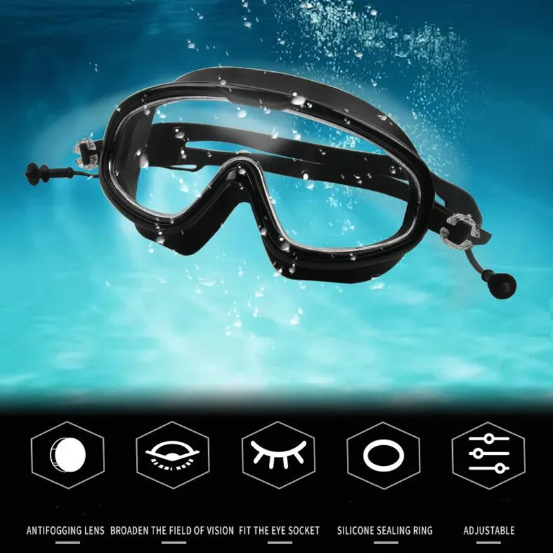 Swimming Goggles Glasses Anti Fog All-in-one Equipment Earplugs Unisex Waterproof Swim Eyewear Accessories | Спорт и развлечения