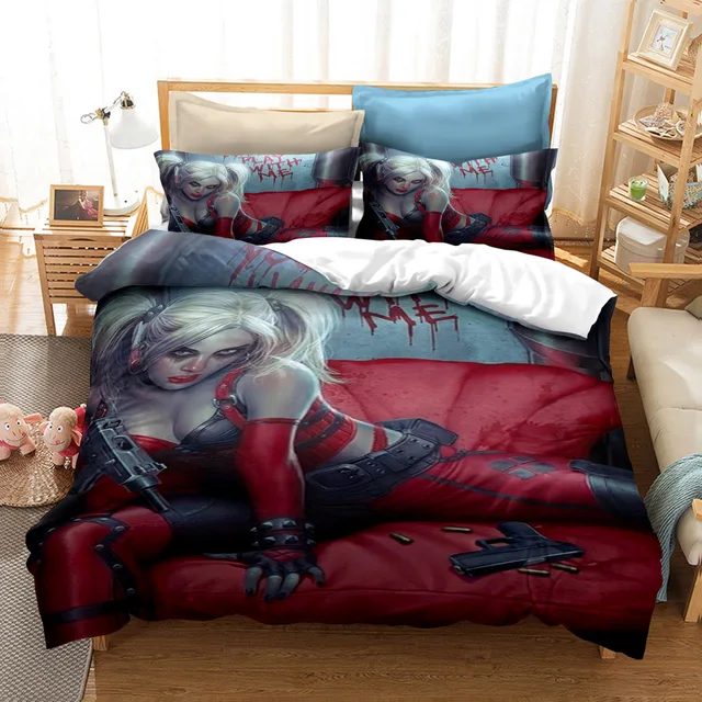 Harley Quinn 3d Gedruckt Bettwasche Set Bettwasche Sets Duvet Abdeckung Mit Kissenbezug Clown Morder Uns Au Eu Grosse Bettwasche Set Bettwasche Bedding Sets Aliexpress