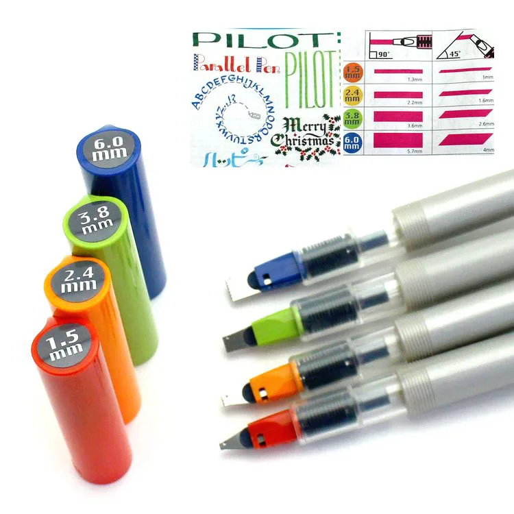 

1pc Pilot Parallel Calligraphy Pen - 1.5/2.4/3.8/6.0 mm Nib Width Art Artist Calligraphy Pen Special English Font Writing Pen