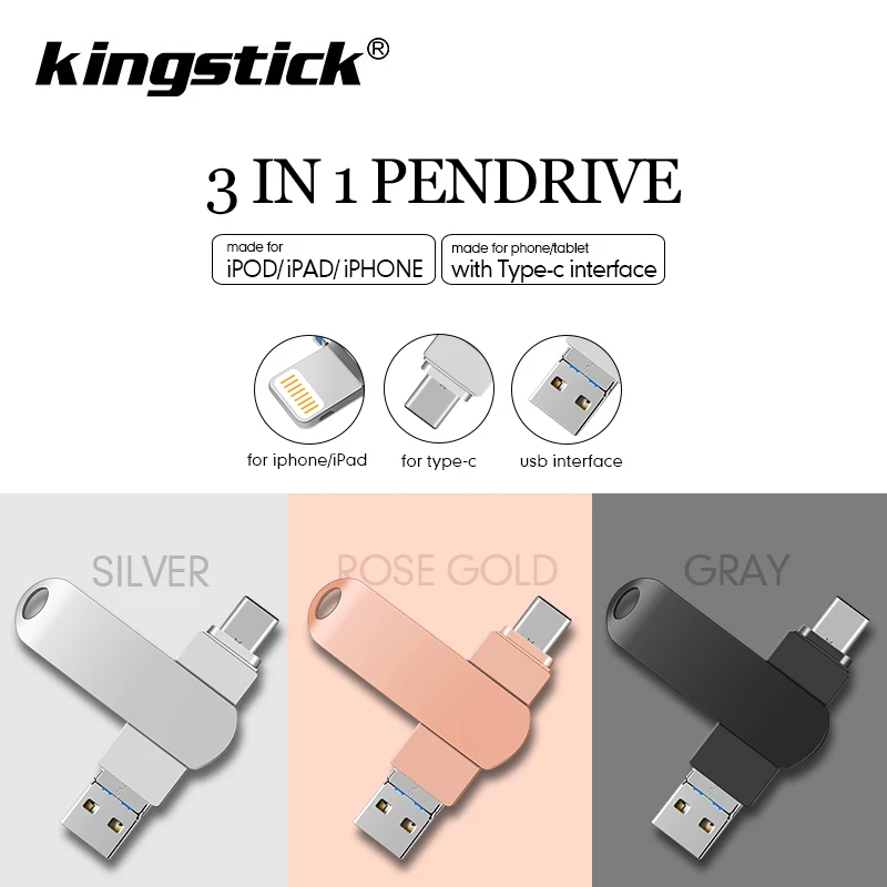 Лидер продаж флеш-накопитель 2 0 Usb для iPhone 6/6s/6plus/7/7plus/8/X Usb/Otg/Lightning 3 в 1 iOS внешние