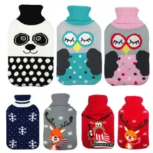 500/1500/2000 мл горячей воды мешок бутылки мультфильм вязаное покрывало больших Размеры тканевые домашние рождественские узоры
