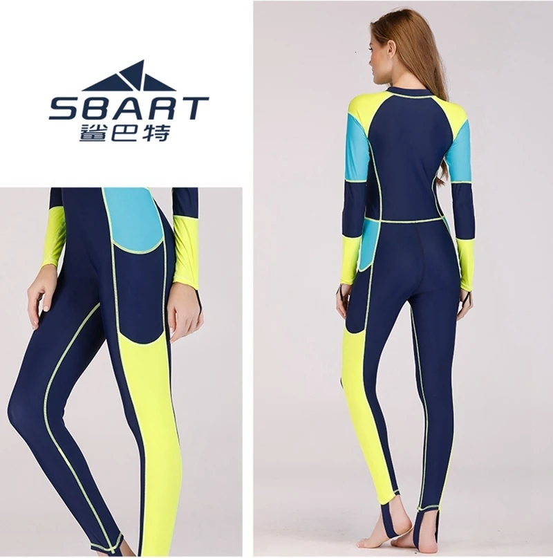 SBART, женский эластичный тонкий цельный купальник из лайкры, кардиган, костюм для серфинга дайвинга, на молнии, гидрокостюм для плавания, УФ-защита, водный спортивный костюм