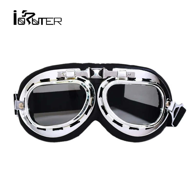 Harley Goggles для верховой езды, альпинизма, защитные очки, ветроустойчивые, водонепроницаемые, черная оправа, черные, ретро очки пилота, факт