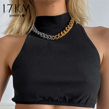 

17KM Miami Exaggerated Big Thick Chain Choker Necklace For Women Men Asymmetric Gold Silver Color Chain Link Necklaces Jewelry