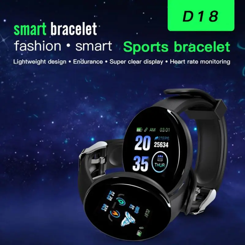 D18 Смарт-Браслет Водонепроницаемый Bluetooth Смарт-часы измерение давления Smartband кровяное давление сердечный ритм браслет Прямая поставка