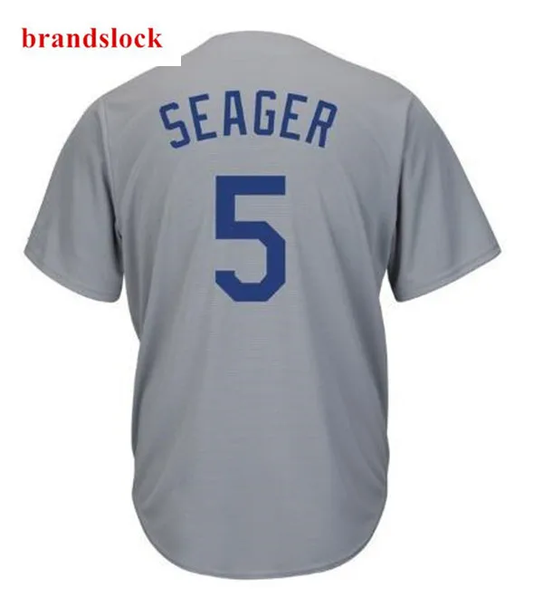 Corey Seager Лос-Анжелес быстросохнущие крутые короткие футболки спортивные Бейсбольные Джерси рубашки для мужчин оптом дешевые майки - Цвет: Серый