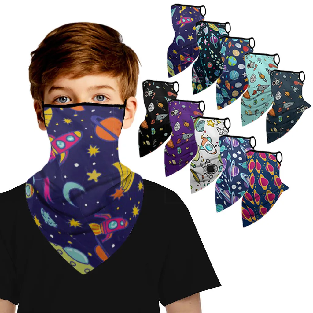 

Children's Neck Gaiter Exhaust Sunscreen Planet Space Astronaut Face Scarf Breathable Bandana August 6th