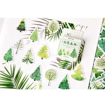 

45pcs/box Kawaii Japanese Green Forest Mini Handmade paper sticker Diary Scrapbooking Decorative DIY Stickers Stationery