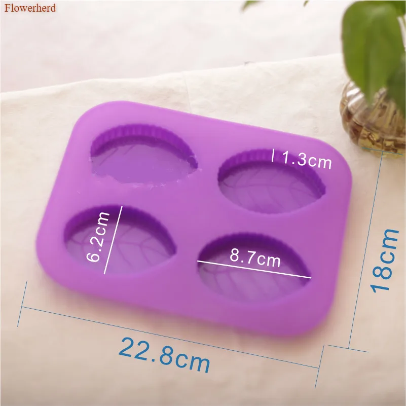 New Soap Making Forms Food Grade Soft Silicone Handmade Mold 4 Cavities Leaf Stome Fondant Cake Chocolate | Дом и сад