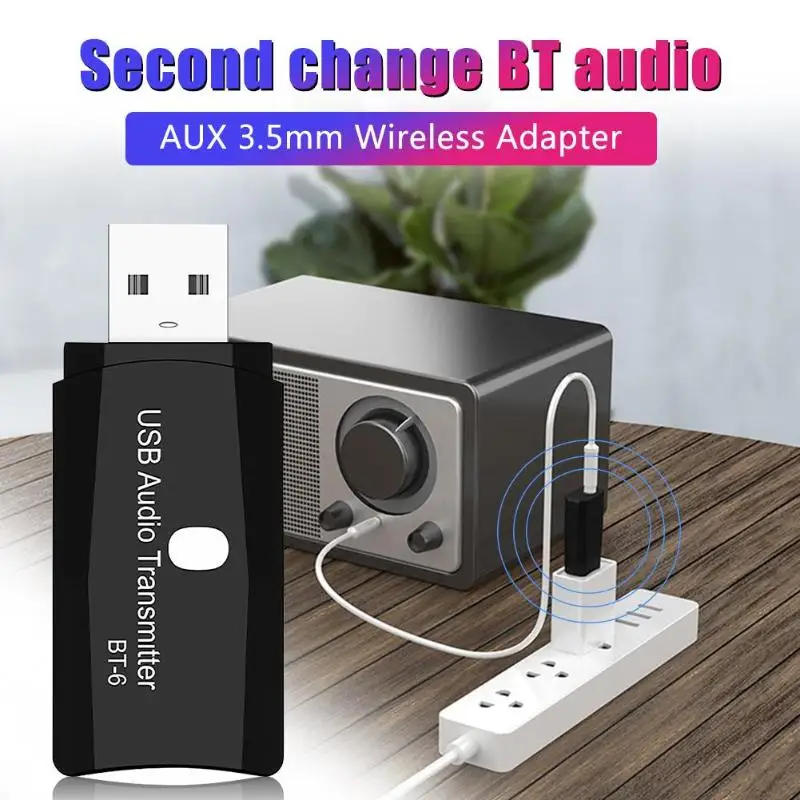 BT-TX6 беспроводной Bluetooth 5,0 адаптер аудио приемник передатчик AUX RCA USB 3,5 мм разъем для ПК проектор усилитель мощности