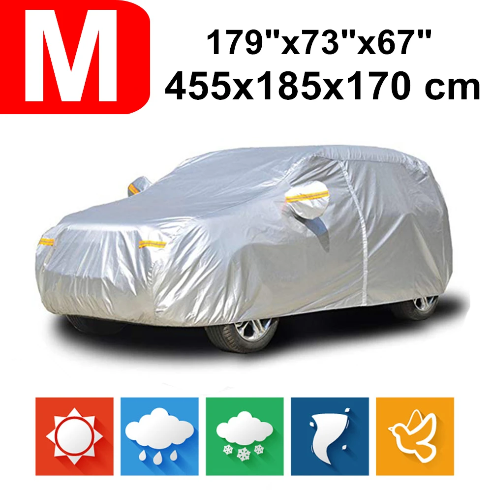 

455x185x170 Universal SUV 190T Waterproof Car Covers Dust Rain Snow UV Protection For Toyota C-HR Prius Honda BR-V HRV CRV Vezel