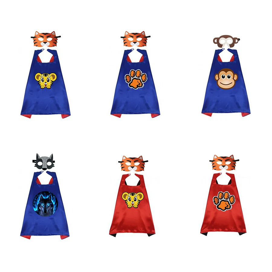 

Animal Costumes Capes with Masks for Kids Birthday Party Halloween Christmas New Year Superhero Costume Cosplay Cloak