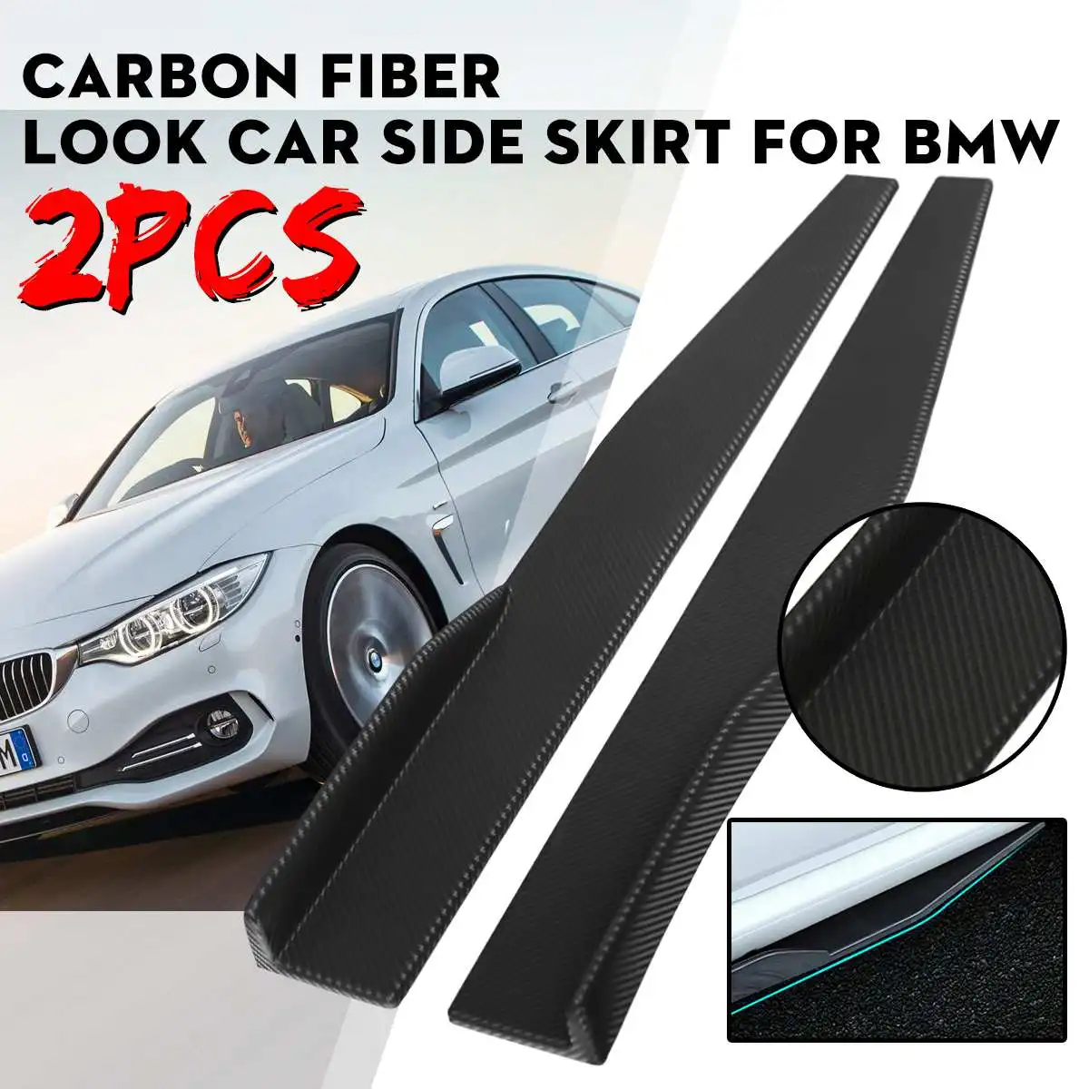 

New 74.5cm A Pair Universal Car Body Side Skirts Car Side Skirt Extension For Benz For BMW For Mazad For Toyota For Audi